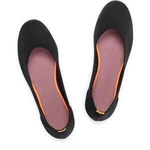Frank Mully Women’s Black Knit Fabric Round Toe Slip On Ballet Flat Shoes